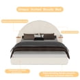 thumbnail image 5 of Queen Size Arched Boucle Bed with Side Table, Modern Platform Bed Frame with Plush Headboard, Floor Standing Design for Bedroom, Beige, 5 of 8