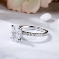 thumbnail image 3 of Oryn Jewelry Solitaire with Accents Band in 14K White Gold Plated - 1.9 Ct Oval Moissanite - Anniversary Gift for Women - Beautiful Elegant Band, 3 of 6