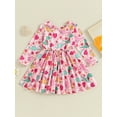 thumbnail image 2 of FEORJGP Toddler Baby Girl Valentine’s Day Dress Infant Long Sleeve Princess Dress Round Neck Party Dress Heart Print Skater Dress Cute A-Line Dress for Little Girls Daily Party Holiday, 2 of 9