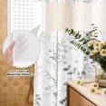 thumbnail image 4 of Extra Long No Hook Shower Curtain Bathroom Decor Grey Forest Branches Waterproof Fabric Shower Curtain Vintage Tree Leaves Bathtub Bath Curtain Set with See Through Mesh Top Window 72x96 Inch, 4 of 9