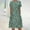 Green, variant on Women's Summer Bohemian Print Short Sleeve Beach Dress Knee Length Dress