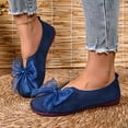thumbnail image 3 of Women's Flat Slip on Shoes with Elegant Bowknot Comfortable Lightweight Breathable Design Casual Shoes for Indoor Outdoor Walking Blue Size 9, 3 of 5