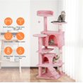 thumbnail image 4 of LINJH 54 in Cat Tree Tower for Indoor Cats Multi-Level Cat Condo Cat Bed Furniture with Scratching Post Kittens Activity Center (Pink), 4 of 11