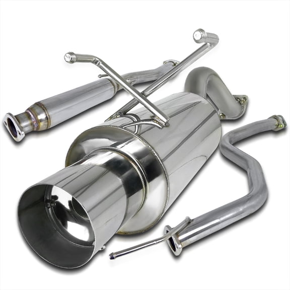 Spec-D Tuning 4" Tip Stainless Exhaust Catback System Compatible with 1992-1995 Honda Civic 3Dr EG Hatchback