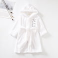 thumbnail image 4 of Toddler Boys Girls Flannel Bathrobes Kids Soft Hooded Sleepwear Cartoon Print Night-robe 2T 3T 4T 5T 6T 7T 8Y to 12T Kids Flannel Hooded Bathrobe Toddler Plush Robes With Belt,White,Size 7-8T, 4 of 7