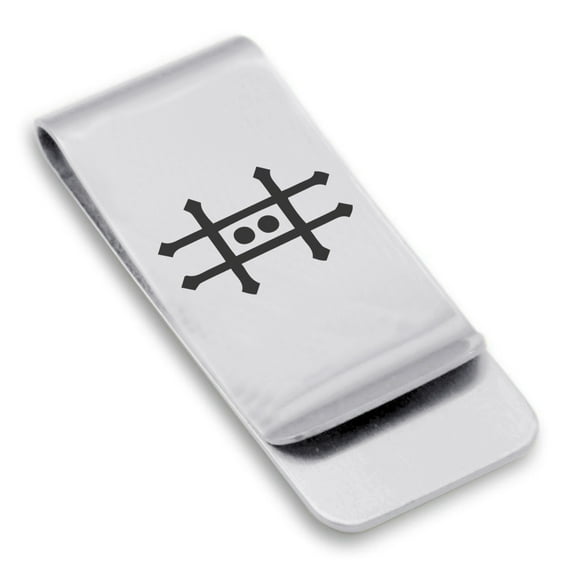 Stainless Steel Zinc Alchemy Symbol Classic Slim Money Clip Credit Card Holder