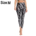 thumbnail image 2 of Leggings con estampado de cintura alta para mujer Pantalones de yoga con estampado de serpiente de cuerpo entero - Negro, 2 of 6