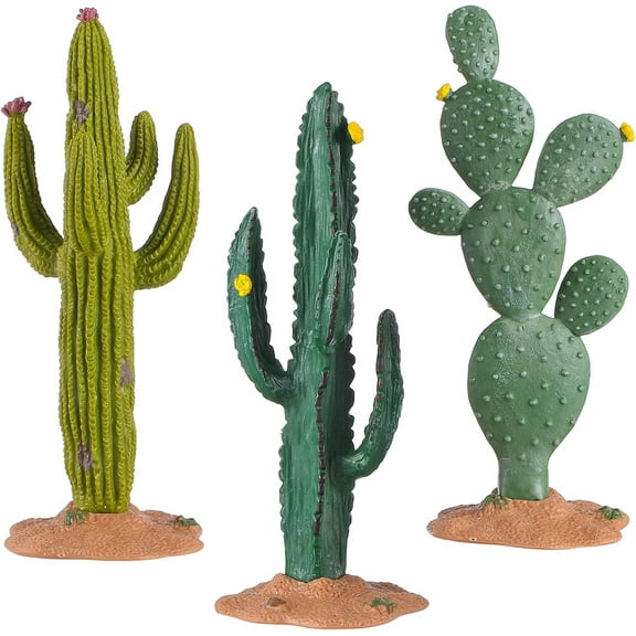 ABCISI 3pcs Artificial Cactus, Green Simulated Cactus, Artificial Sand Decor, Faux Succulent Decor, Fake Cacti Plants, Table Ornament Centerpieces for Home Office Decoration