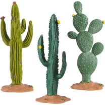ABCISI 3pcs Artificial Cactus, Green Simulated Cactus, Artificial Sand Decor, Faux Succulent Decor, Fake Cacti Plants, Table Ornament Centerpieces for Home Office Decoration