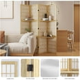 thumbnail image 2 of Room Divider with Shelves, 66.9-Inch Tall Japanese Shoji Style Wood Screen with Double Hinges for Home Office Bedroom Hotel Decoration (4 Panels, Natural), 2 of 14