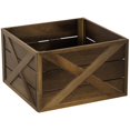 thumbnail image 1 of HOMCOM 24" Wooden Christmas Tree Collar Box Dark Distressed Wood Finish, 1 of 10