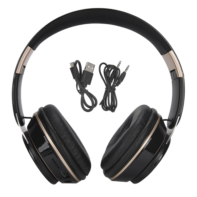 Auriculares estéreo inalámbricos Bluetooth 5.0 con micrófono para juegos, color negro