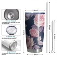 thumbnail image 6 of 20 Oz Pioneer Flower Coffee Tumbler Double Wall Insulated Stainless Steel Water Bottle | Metal Reusable Thermoses Flask with Cup Cap | Leak & Sweat Proof with Anti-Dust Lid, 6 of 7