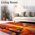thumbnail image 2 of ODIKA 4'x6' Machine Washable Non-Slip Area Rug, Enchanted Sunset Forest High Traffic Rug, Orange, 511677, 2 of 7