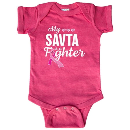

Inktastic Breast Cancer Awareness My Savta is a Fighter Gift Baby Boy or Baby Girl Bodysuit