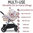 thumbnail image 3 of nda floral para asiento de coche para bebé, toldo para asiento de automóvil, nda elástica multiusos para carriola, silla alta, carrito de compras, toldos de asiento de coche, 3 of 5