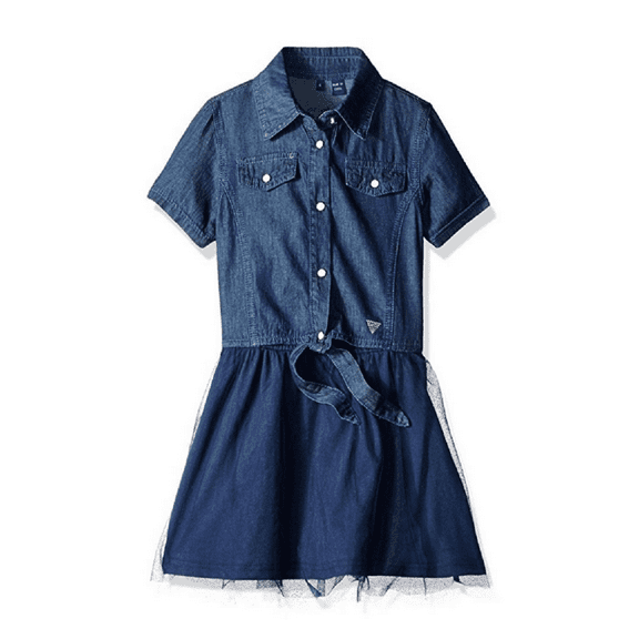 Guess Girls' Tulle and Denim Dress, Size 5