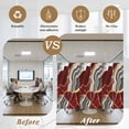 thumbnail image 5 of Red Marble Window Privacy Film, Grey Gold Texture Vintage Farmhouse Art Static Cling UV Sun Blocking Heat Control Window Tint Day and Night, Non-Adhesive One Way Windows Privacy Cover 35.4''x78.7'', 5 of 7