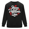 thumbnail image 4 of Men's Fleece Sweatshirts 2025 Happy Valentine's Day Sweatshirt Comfy Long Sleeve Sweater Oversized Round Neck Heart Print Clothes(Black,L), 4 of 6