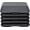 Black-Grey, variant on 16inch x 16inch High-Position Aerobic Step Platform, with 4 height-increasing pads, fitness exercise step board, home fitness equipment, adjustable aerobic step platform