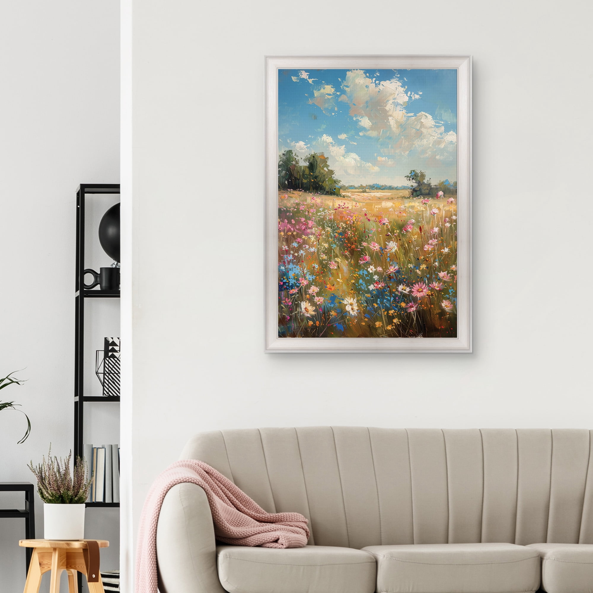 Field of Flowers Framed Canvas