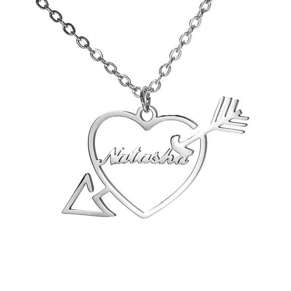 NUNCAD Custom Name Love Heart Pendant Personalized Name Heart Necklace for Women Valentine's Day Gift Gold/Silver/Rose Gold
