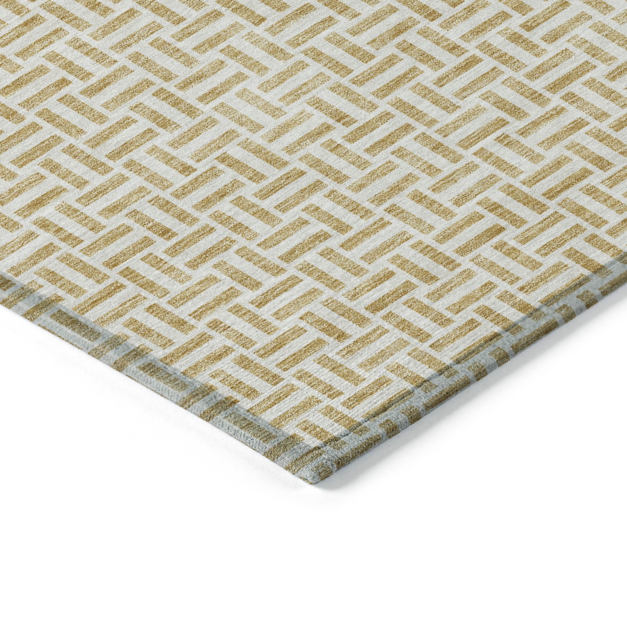 Addison Rugs Chantille Indoor/Outdoor Transitional Geometric Gold Washable Rectangle Rug, 10' x 14'