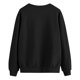 thumbnail image 3 of Sudadera de diente de león para mujer, suéter con patrón degradado, cuello redondo, manga larga, transpirable, Top para el trabajo diario, escuela, negro, L, 3 of 5