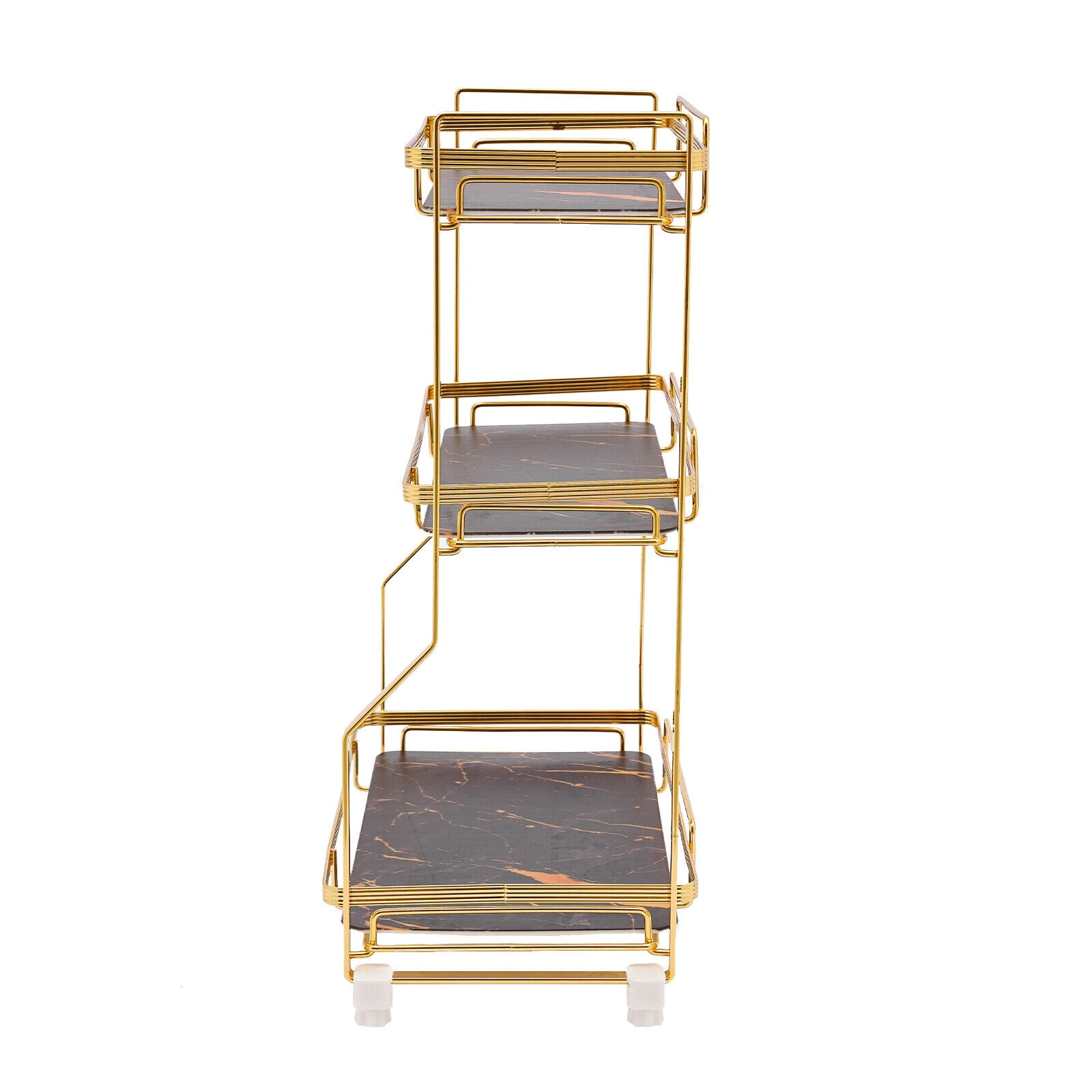 3 Tier Gold Countertop Organizer Bathroom Vanity Counter Box W/ Storage Basket