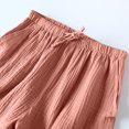 thumbnail image 4 of YUGYXL Cotton Linen Shorts for Women Summer Drawstring Comfy Shorts Trendy Stretch Waist Quick Dry Holiday Shorts with Pockets Red M, 4 of 6