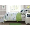 Fancy Linen 4pc Full Size Reversible Bedspread Alligator White Green New