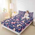 thumbnail image 3 of Manfei Bohemian Butterfly Floral Bed Sheets,Countryside Leaves Full Size Sheets,4-Piece,1 Flat Sheet,1 Fitted Sheet and 2 Pillowcases, 3 of 6
