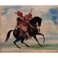 thumbnail image 2 of George Catlin 24x20 Black Ornate Framed Double Matted Museum Art Print Titled: Kee-O-Kuk, the Watchful Fox, Chief of the Tribe, on Horseback (1835), 2 of 5