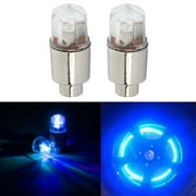 Leke 2PCS Car Wheel Tire Tyre Air Valve Stem LED Light Covers Auto Accessories Blue