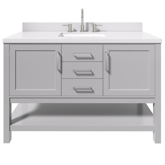 Ariel R055swqrvo Bayhill 54" Free Standing Single Basin Vanity Set - Grey