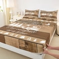 thumbnail image 5 of Erosebridal Brown Wood Camper RV Camping Print Full Size Sheets, Rustic Outdoor Bed Sheets for Kids Boys and Girls, 1 Flat Sheet, 1 Fitted Sheet and 2 Pillowcases, 5 of 6