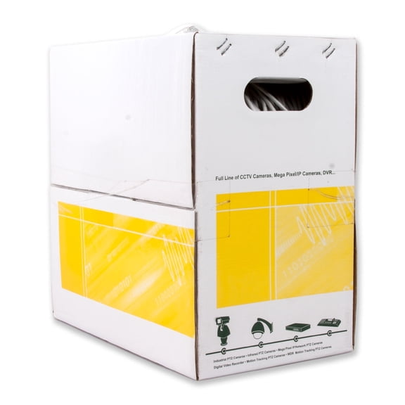 Five Star Cat5e 1000 ft 24AWG Outdoor Shielded Waterproof UTP 4 Twisted Pair 350MHz Ethernet Lan Network Wire, White