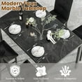 thumbnail image 5 of 4-Person Dining Set: Modern Marble-Effect Dining Table with 4 PU Leather Upholstered Chairs. Kitchen dining furniture suitable for kitchens, dining rooms, and apartments., 5 of 8