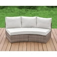 thumbnail image 3 of Jocisland Patio Furniture Sets, 3 Piece Half-Moon Sectional Round Sofa Set, Outdoor Patio Furniture with Cushions for Beach, Pool, Balcony, Beige, 3 of 7