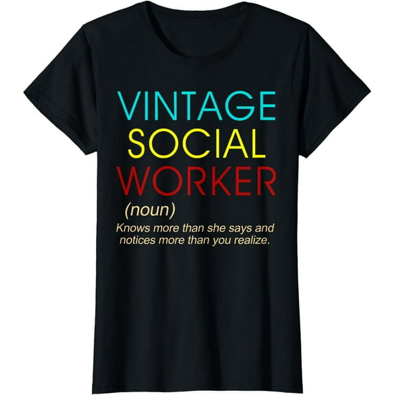 Vintage Social Worker Definition Caseworker Public Servant T-Shirt