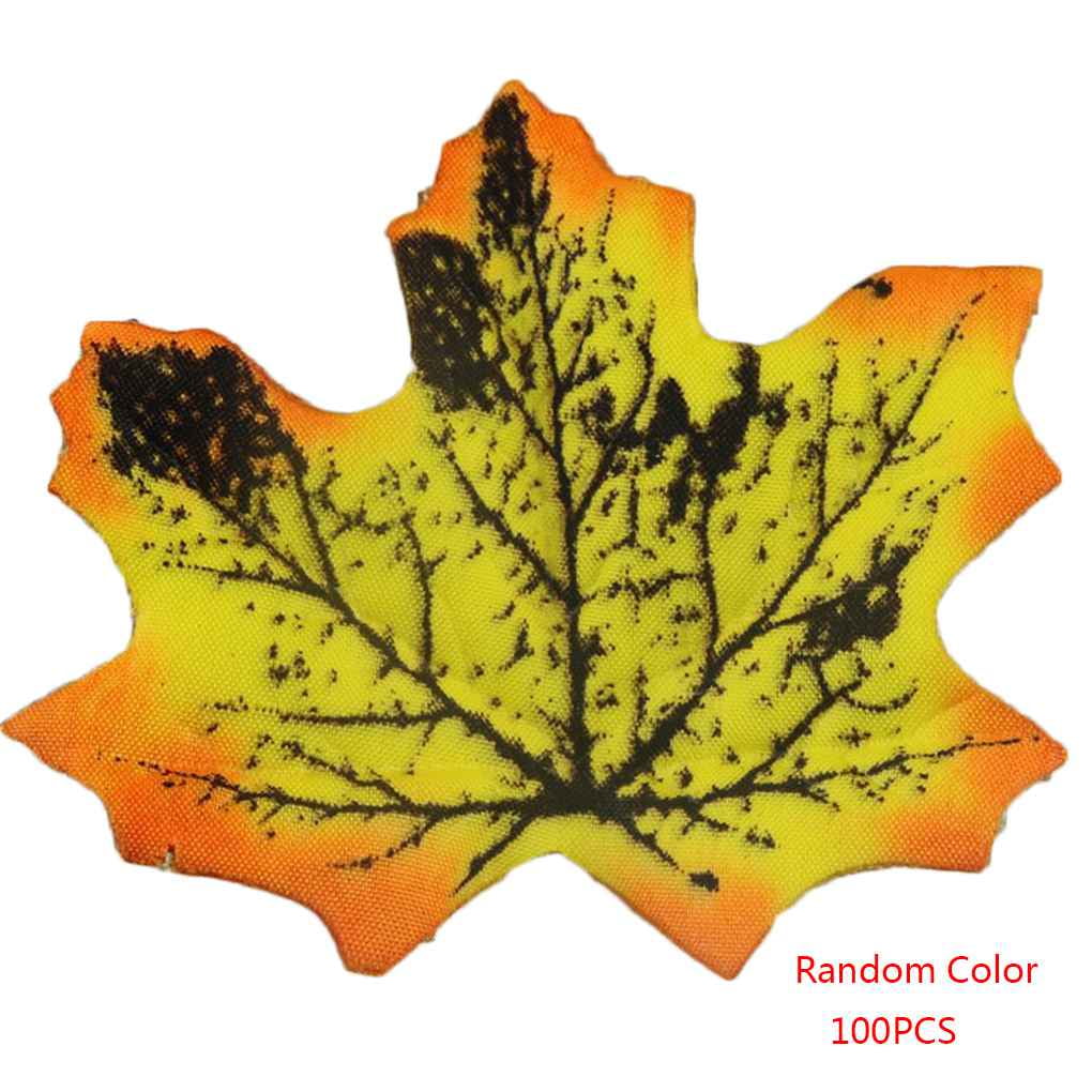 Wady 100Pcs Assorted Artificial Fall Colored Silk Maple Leaves Table Scatters & 