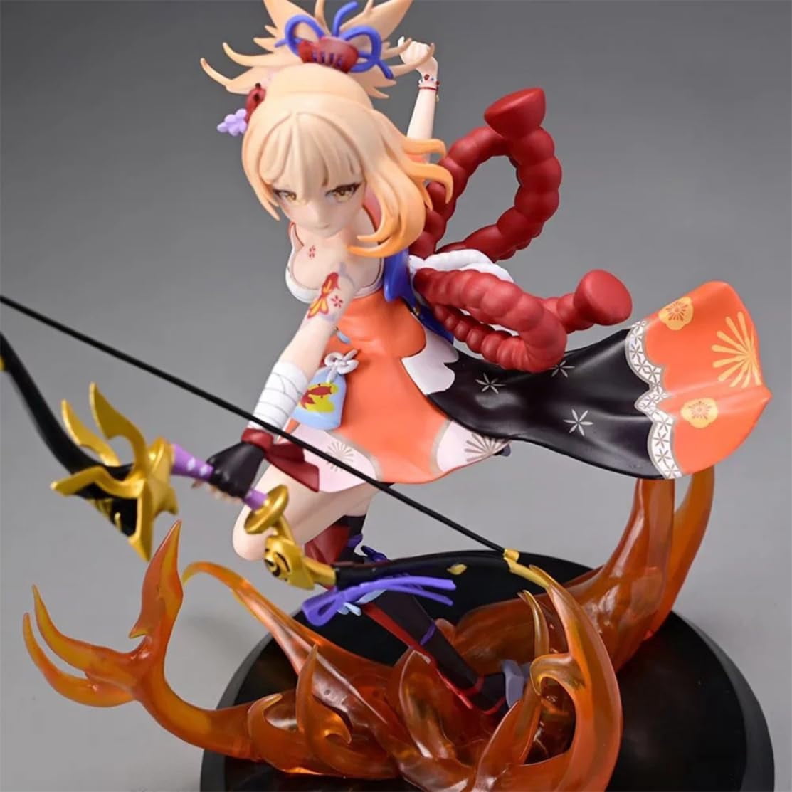 New Genshin Impact Yoimiya (combat Ver) Character Anime Model Statue Action Figures Desktop Ornament Popular Decorations Fan Souvenirs Creative Gift Collectable