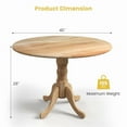 thumbnail image 3 of Topcobe Wooden Dining Table with Round Tabletop and Curved Trestle Legs, Furniture Table for Living Room, Easy Assembly, Classic Design, Natural, 3 of 8