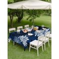thumbnail image 4 of Outdoor Tablecloth with Umbrella Hole for Patio/Picnic/Party/Camping, Blue Black Flowers Waterproof Table Cloth Rectangle Table Cover Washable, Modern Abstract Blooms Floral (52"x 70"), 4 of 8