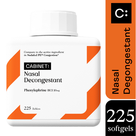Cabinet Nasal Decongestant Congestion Relief, Phenylephrine, 10mg, 225 Tablets