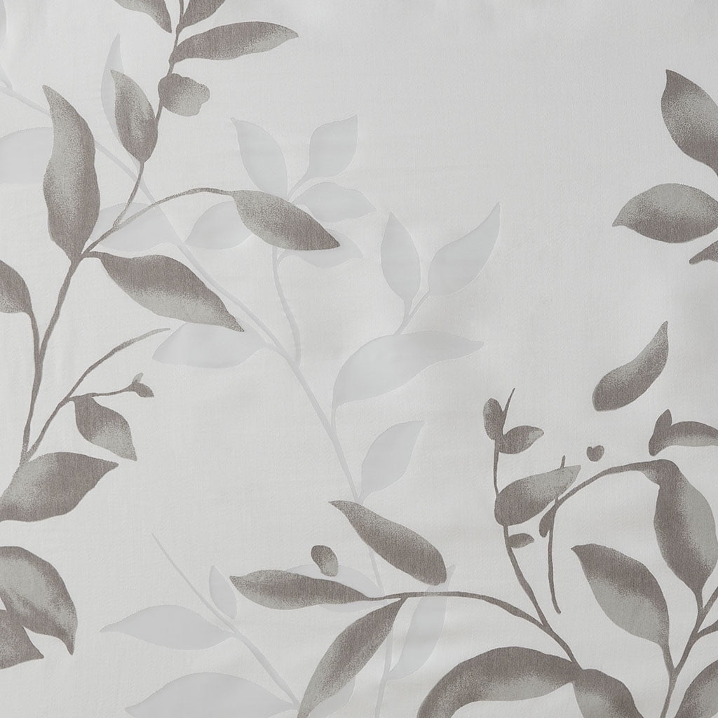 MAYEERTY Burnout Printed Shower Curtain, Grey Floral Bathroom Shower Curtains