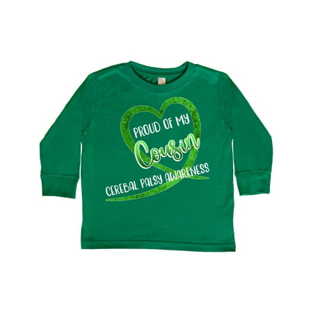 

Inktastic Proud of my Cousin Cerebral Palsy Awareness Heart Ribbon Gift Toddler Boy or Toddler Girl Long Sleeve T-Shirt