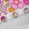 thumbnail image 4 of Homewish Colorful Flower Dasiy Black Out Curtains,Kawaii Floral Curtains Pack of 2 (42x63 Each),Pink Yellow Bedroom Curtains For Girls Teens,Ultra Soft Home Decor, 4 of 6