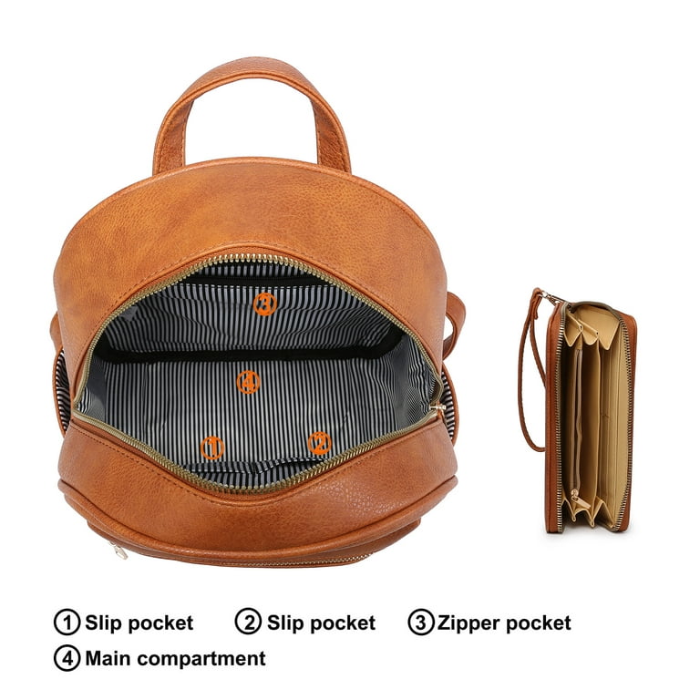 Poppy Leather Sling Backpack Bag for Women Travel Hiking Crossbody