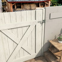 STOBOK 1 Set Garden Gate Hardware Gravity Lever for Wood Fence with Silver Galvanized Material for Outdoor Use